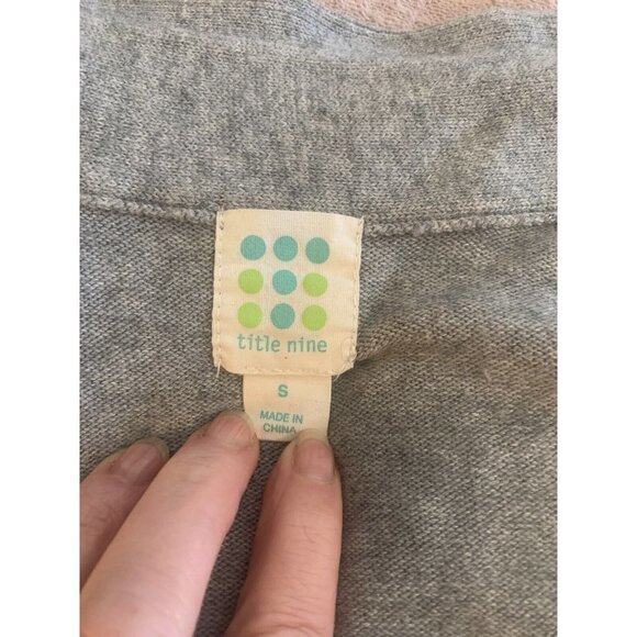 Title Nine Sweater Jacket Wool Cotton Blend Gray Full Zip Mock Neck Cardigan S - Picture 8 of 10